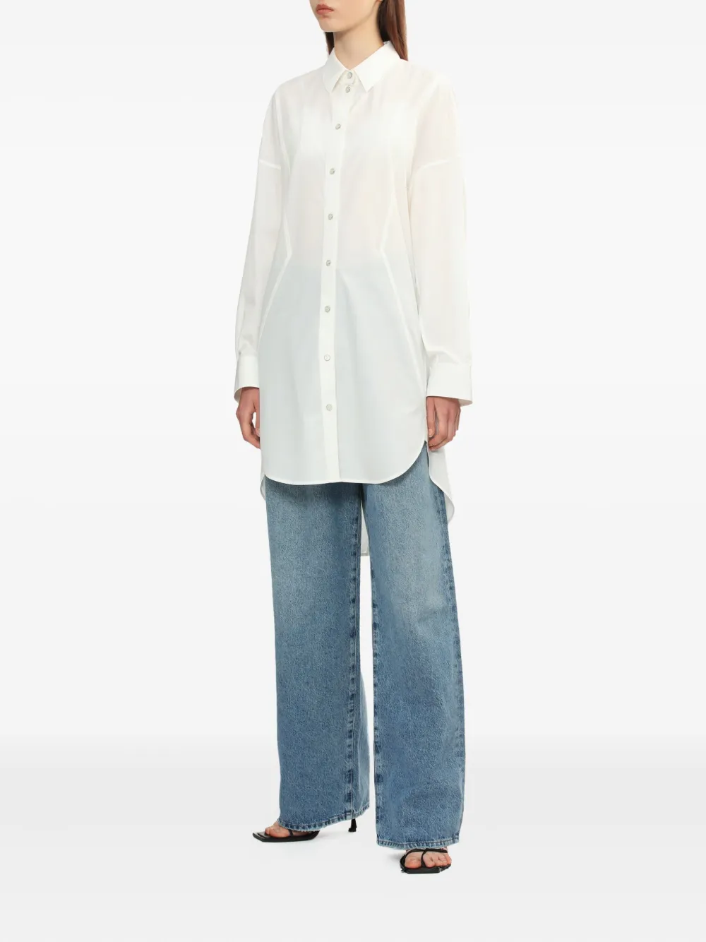 Helmut Lang Blousejurk met knopen Wit