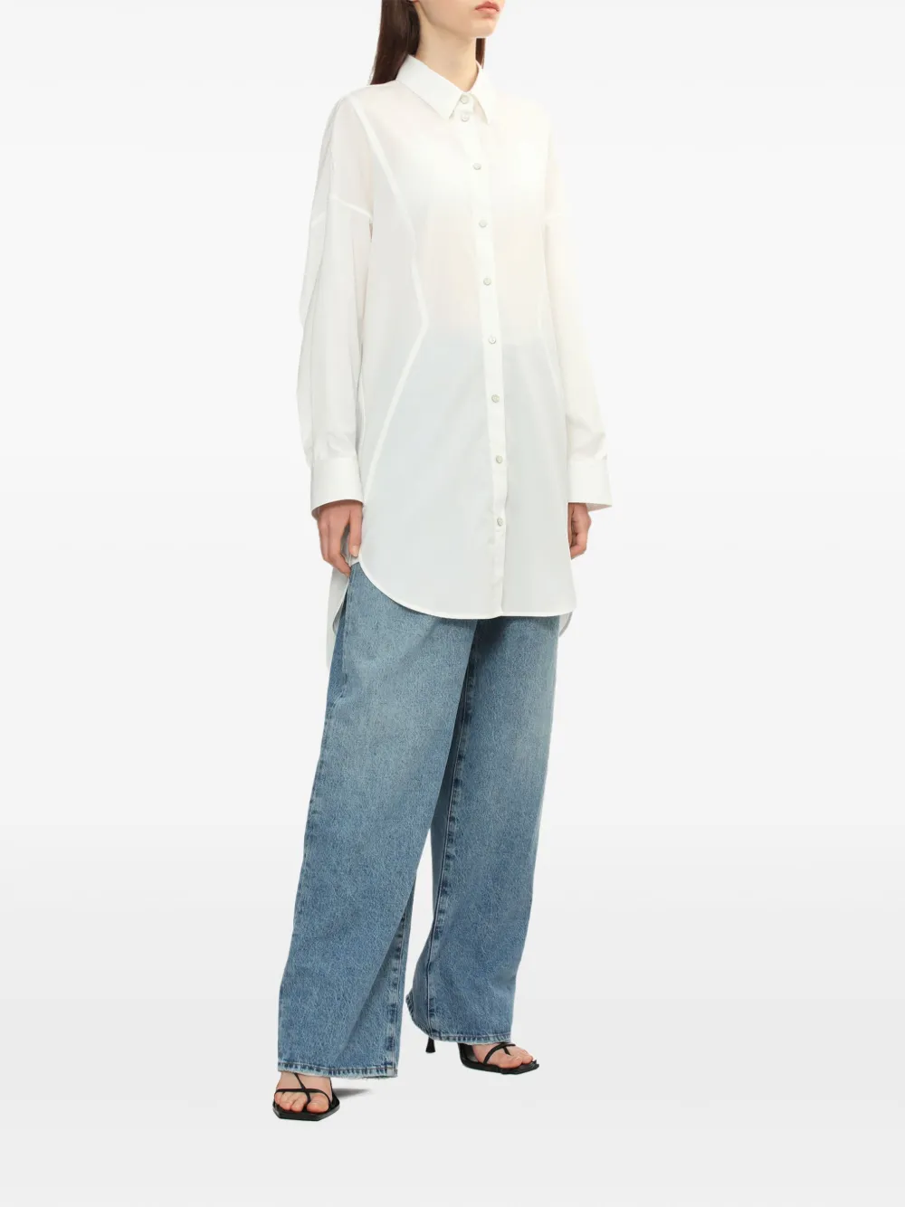 Helmut Lang Blousejurk met knopen Wit