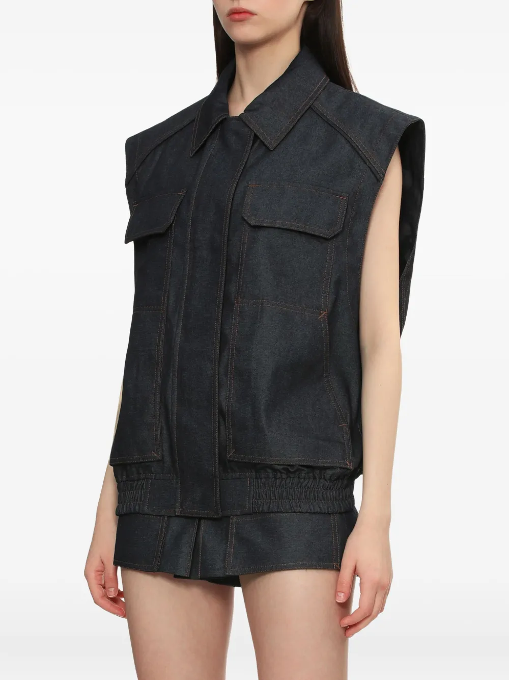 Juunj Pocket-detail Sleeveless Vest In Gray