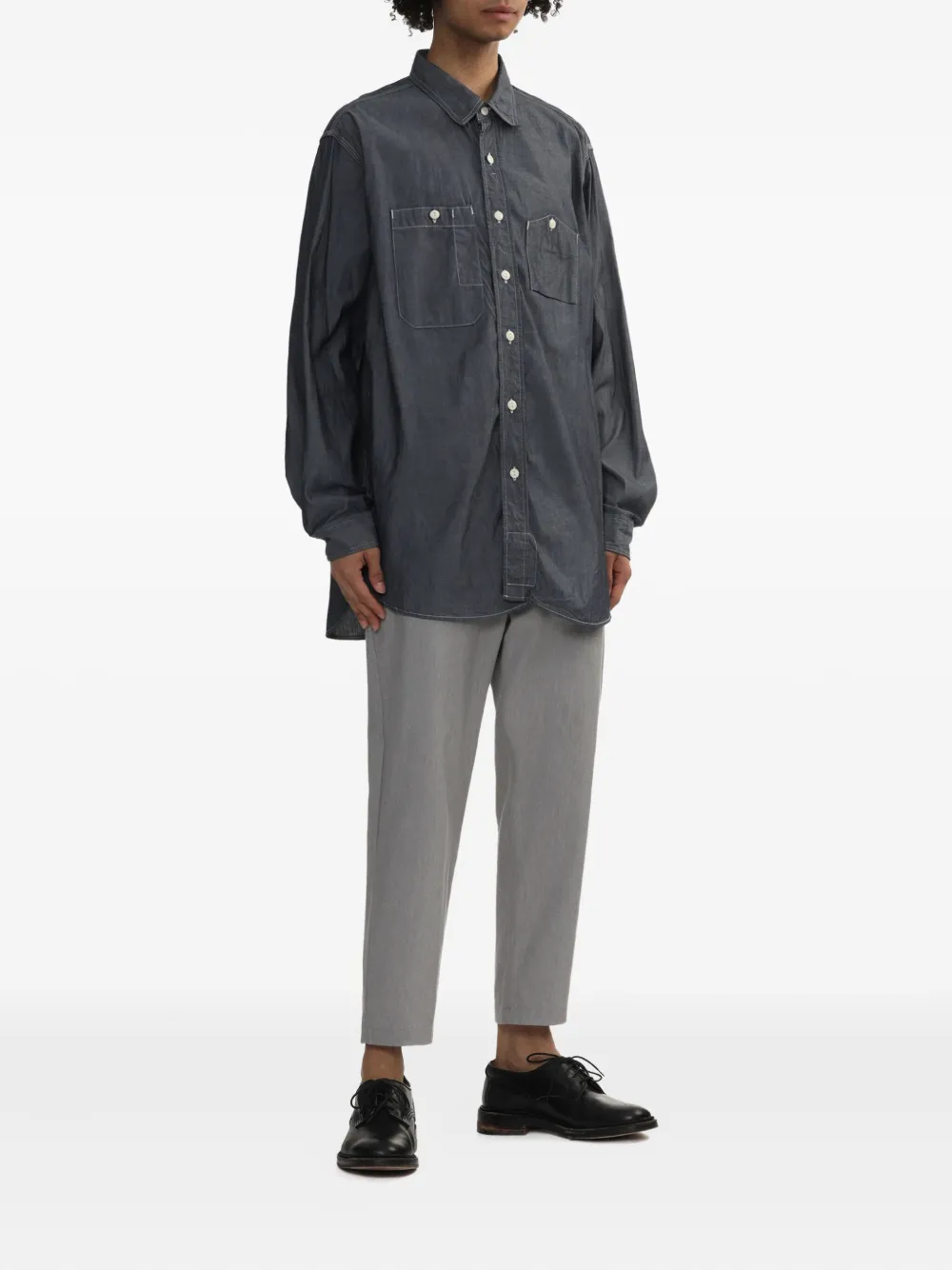Engineered Garments T-shirt met dubbele zak Blauw