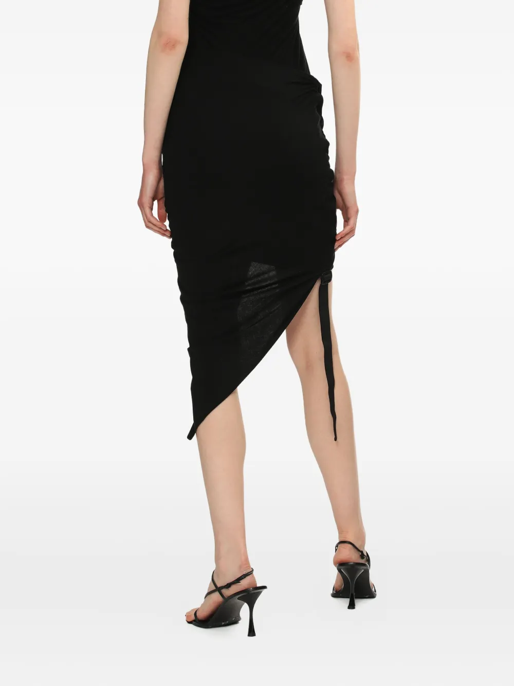 Helmut Lang Gedrapeerde asymmetrische rok Zwart