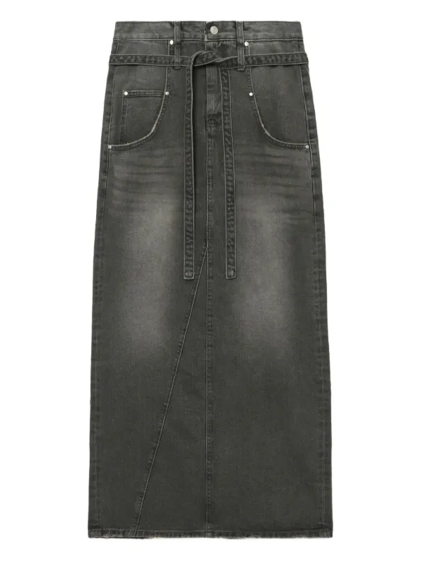 [LOW CLASSIC] / ☆ 25SS BELTED HIGH WAIST DENIM SKIRT / GREY Low Classic Belted Denim Skirt | Grey | FARFETCH