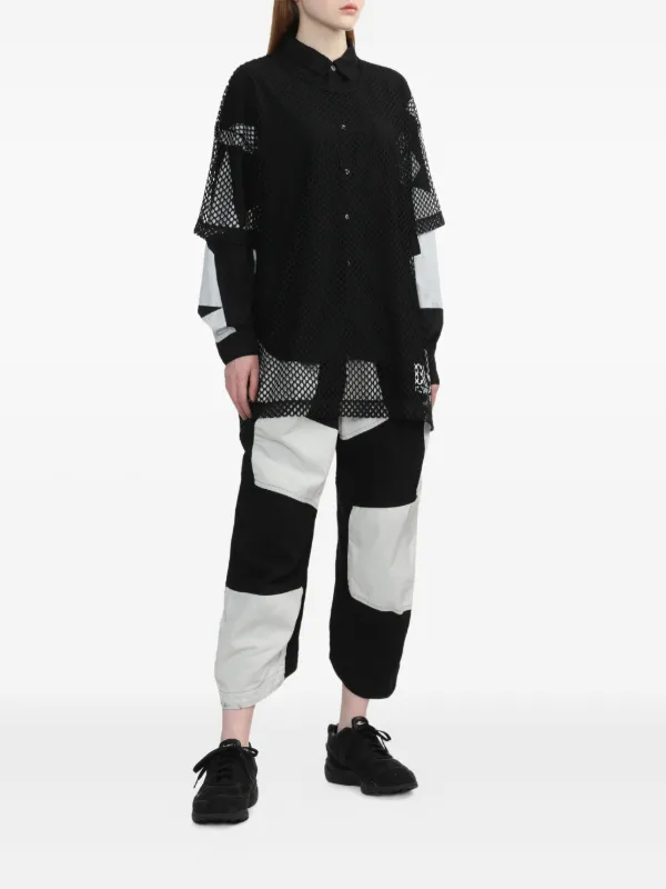 Black Comme Des Garçons mesh-panel T-shirt | Black | FARFETCH
