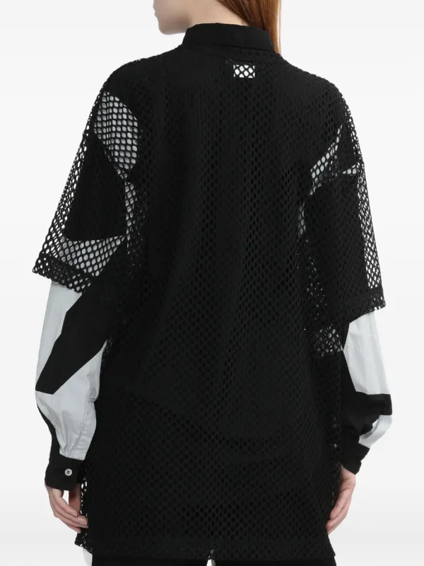 Black Comme Des Garçons mesh-panel T-shirt | Black | FARFETCH