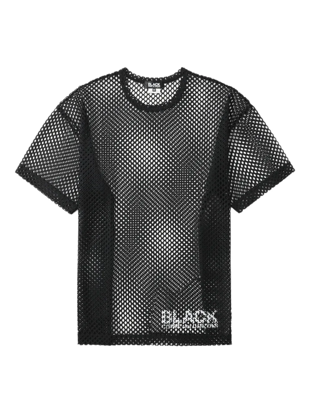 Black Comme Des Garçons T-shirt con inserti in rete - Nero