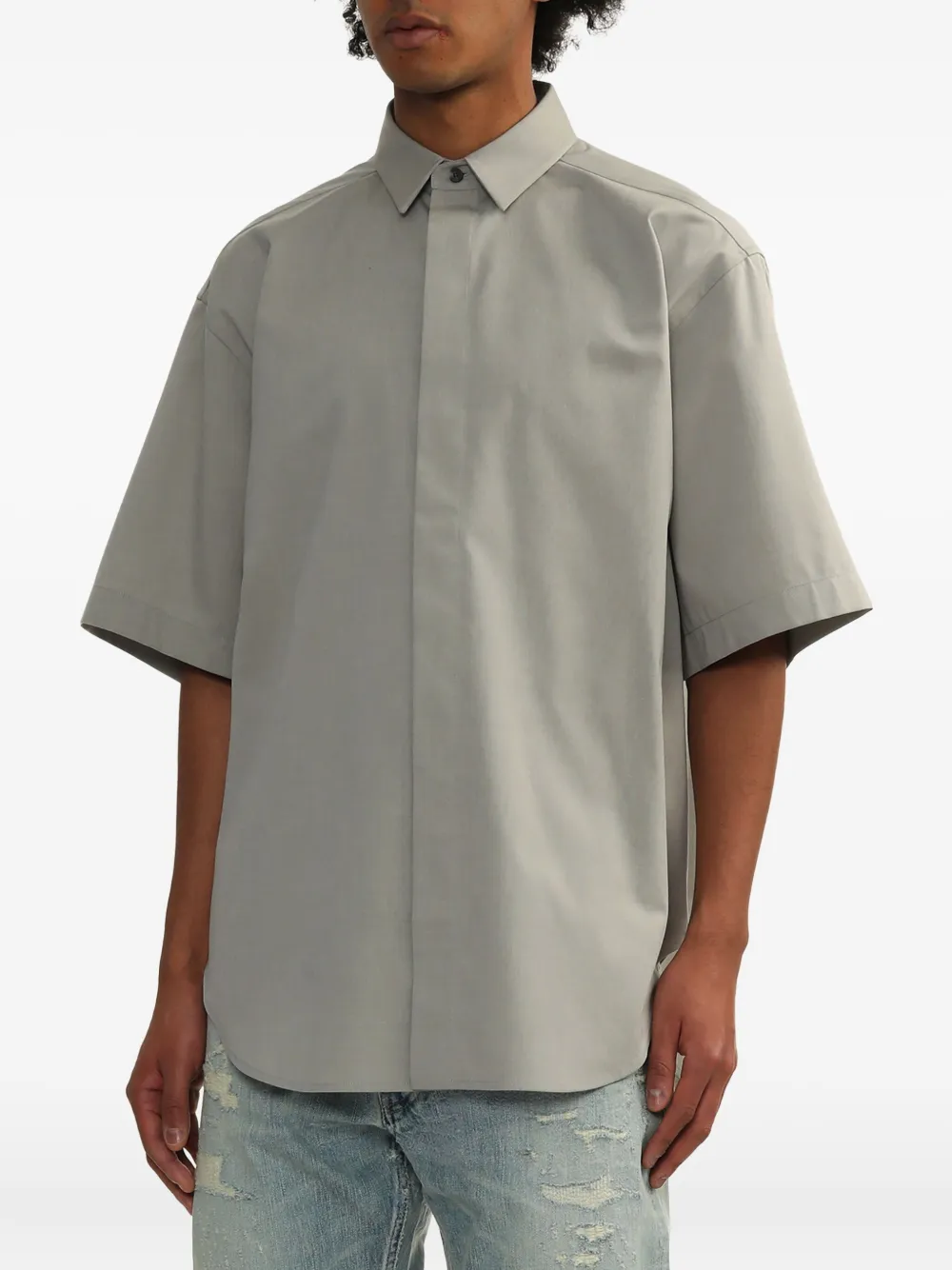 Fear Of God Overhemd met kraag en korte mouwen Grijs
