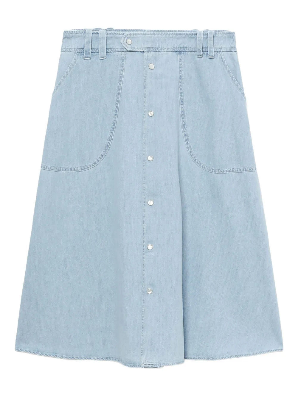 A.P.C. button-front midi skirt Blauw