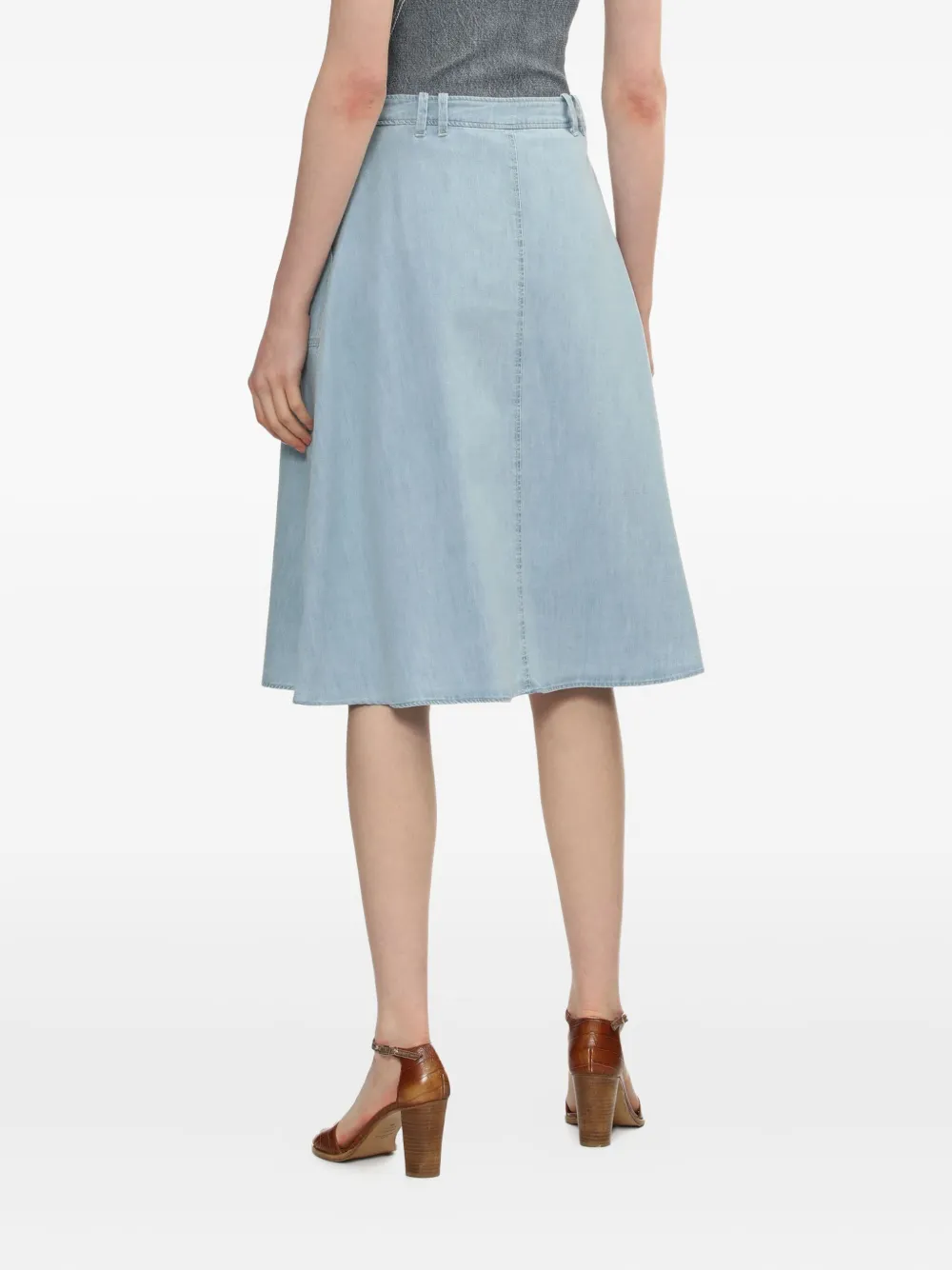 A.P.C. button-front midi skirt Blauw