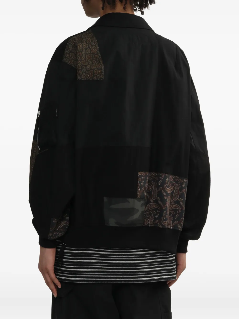 Comme des Garçons Homme cotton-blend embroidered-logo jacket Zwart