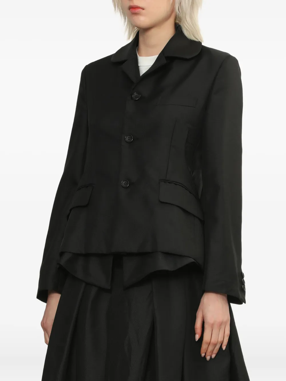 Comme Des Garçons Comme Des Garçons layered-detail blazer Zwart
