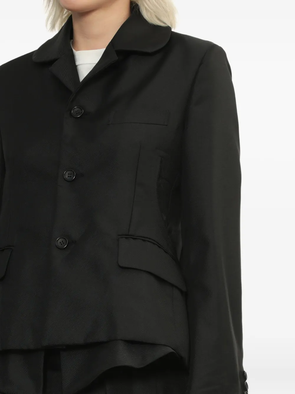 Comme Des Garçons Comme Des Garçons layered-detail blazer Zwart