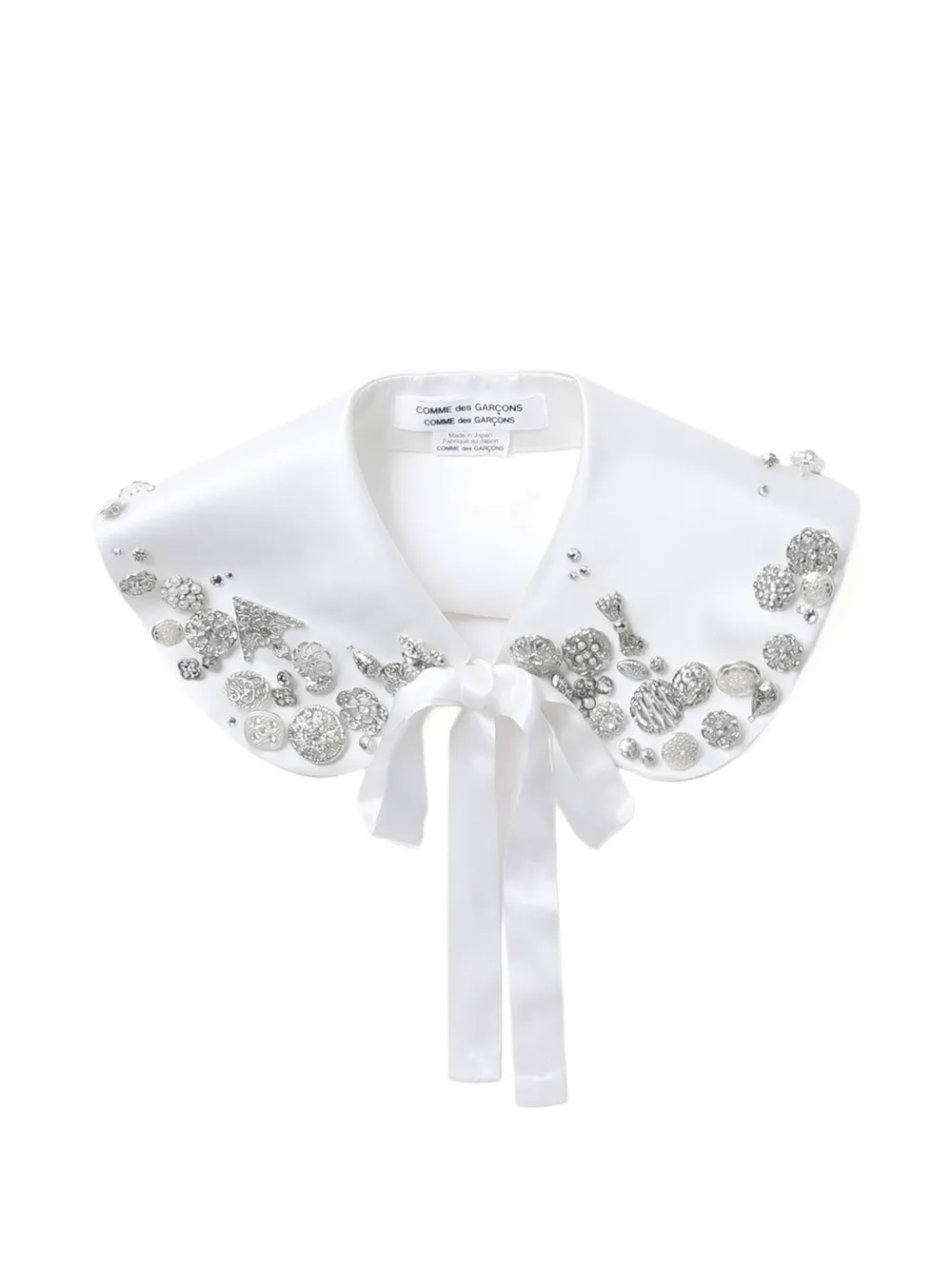 Comme Des Garçons Comme Des Garçons embellished satin collar Wit