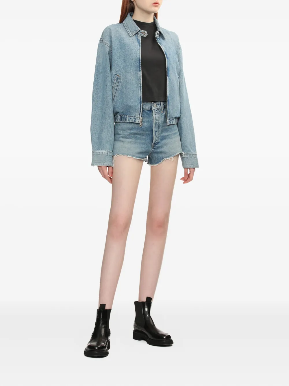 AGOLDE frayed denim shorts | Mini Shorts | Image 2