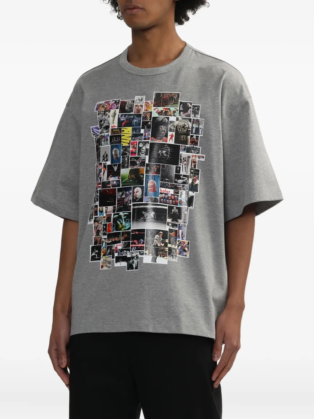 Kolor T-shirt met grafische print Grijs