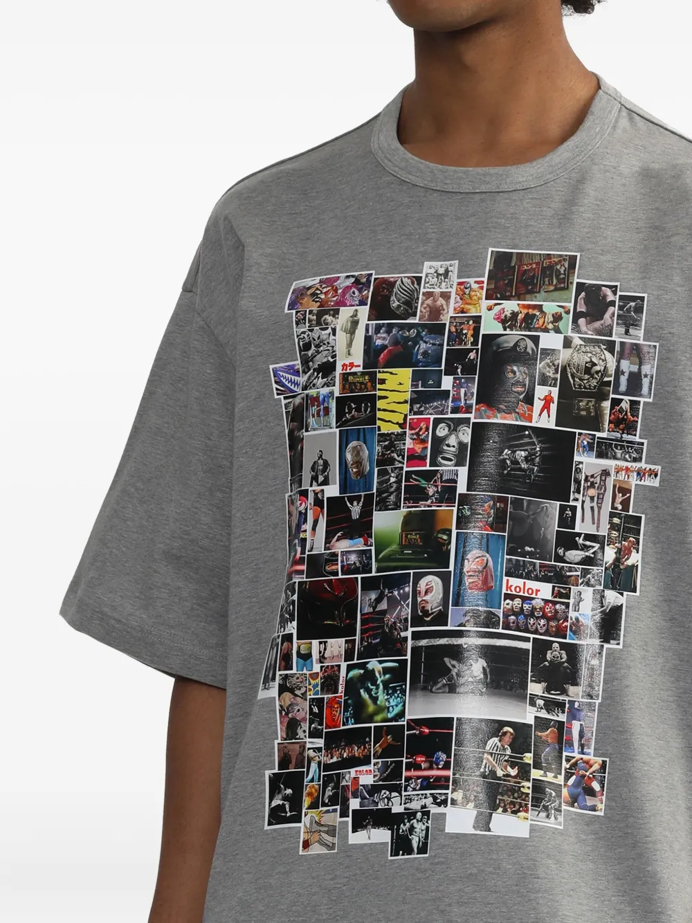 Kolor T-shirt met grafische print Grijs