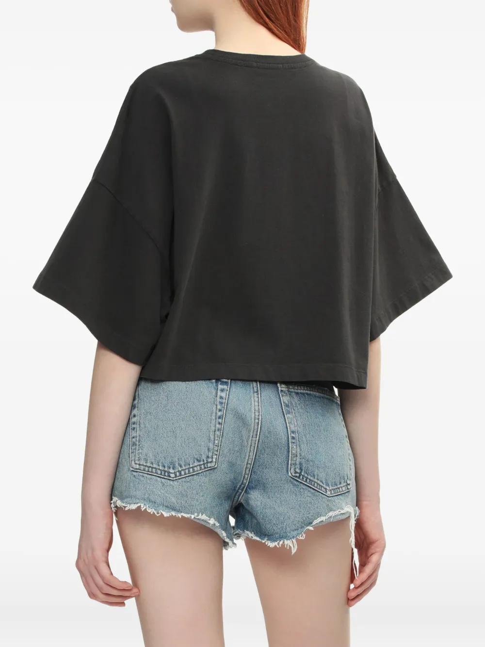AGOLDE cropped short-sleeve T-shirt Zwart