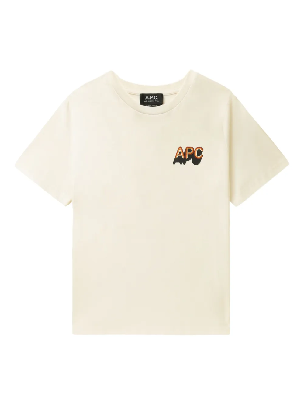 A.P.C. logo-print cotton T-shirt Beige