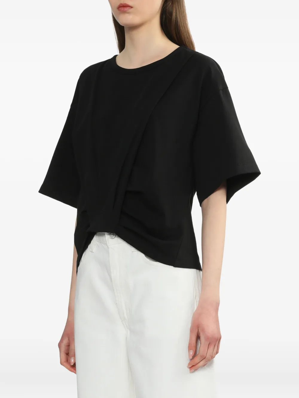 Juun.J Tanktop met gedraaid detail Zwart