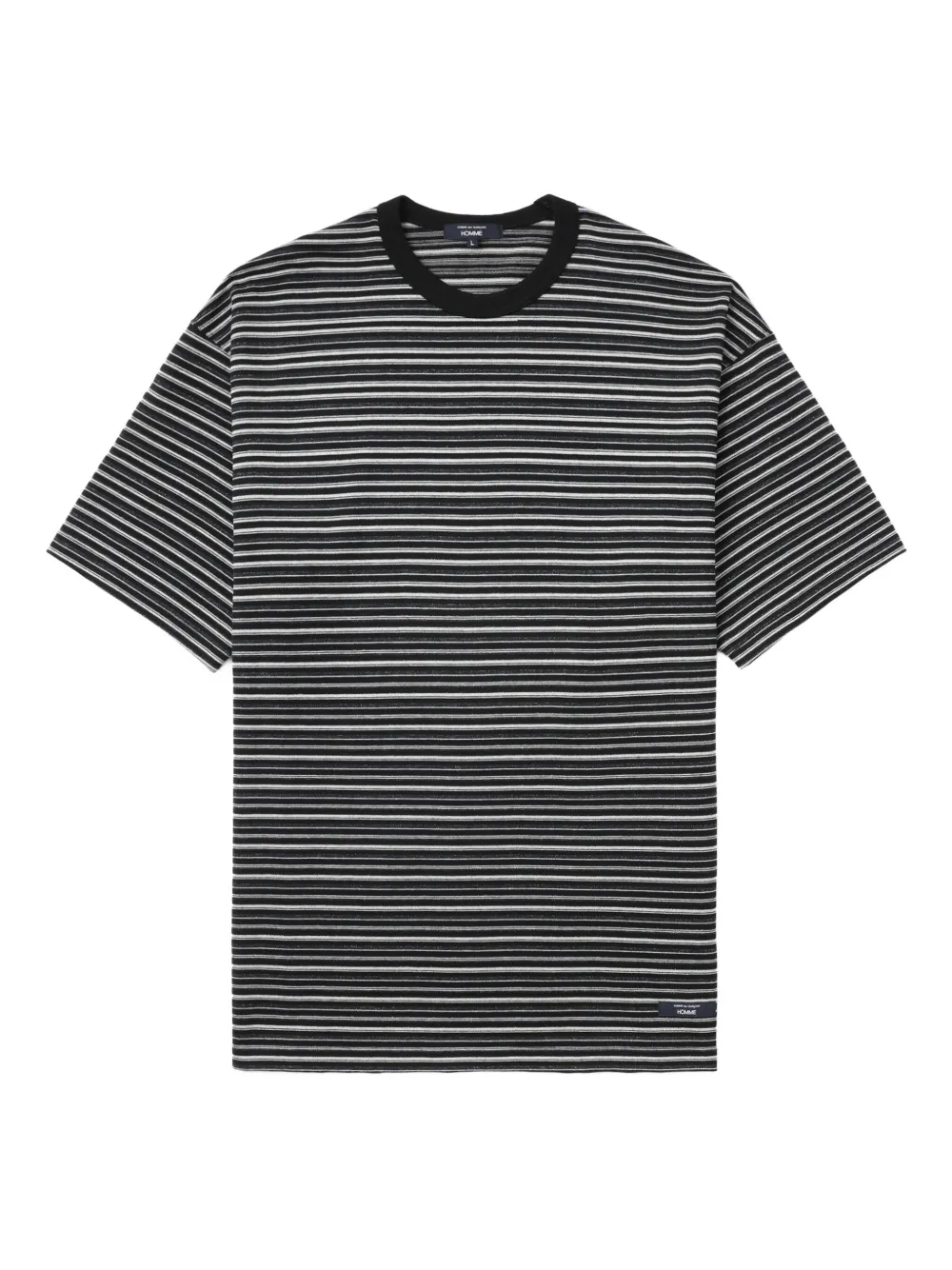 Comme des Garçons Homme striped cotton T-shirt Zwart