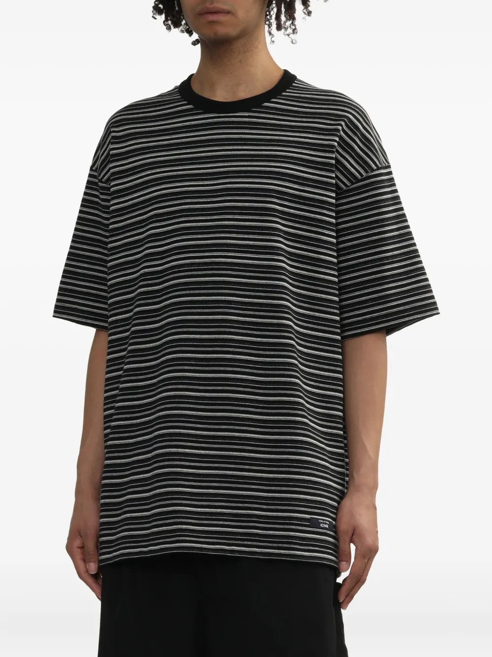 Comme des Garçons Homme Gestreept T-shirt Zwart