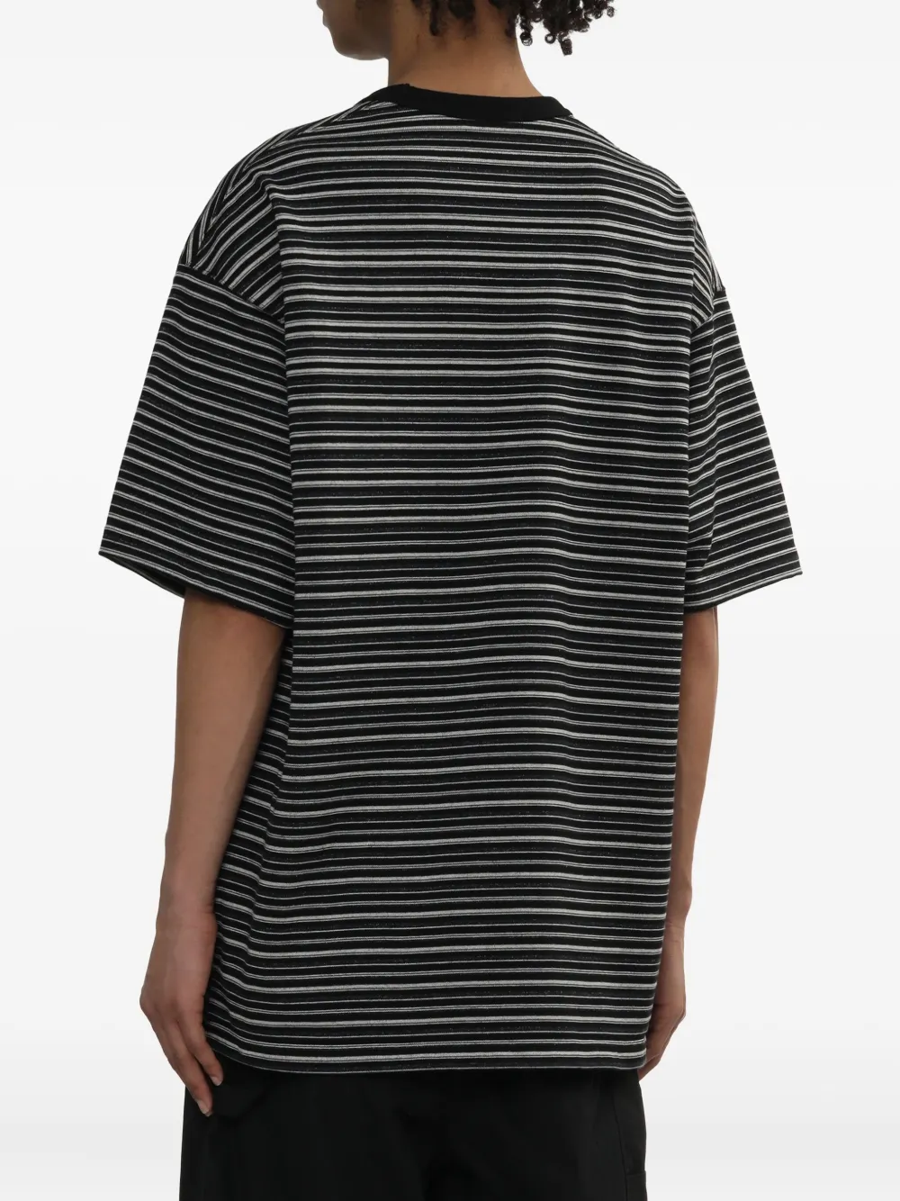 Comme des Garçons Homme Gestreept T-shirt Zwart