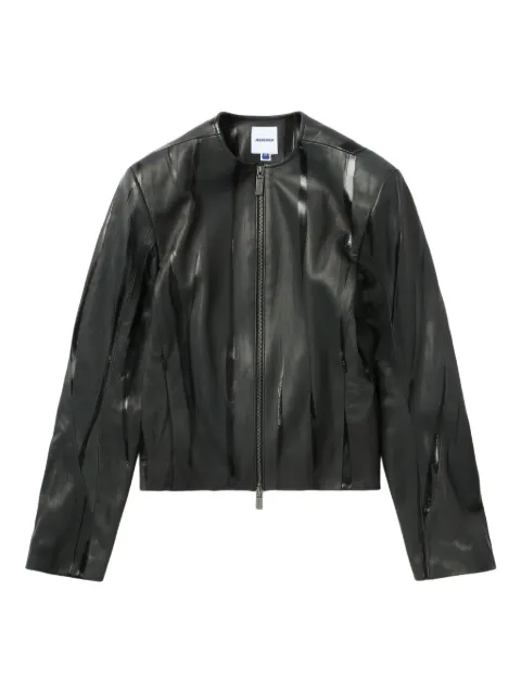Ader Error striped leather jacket