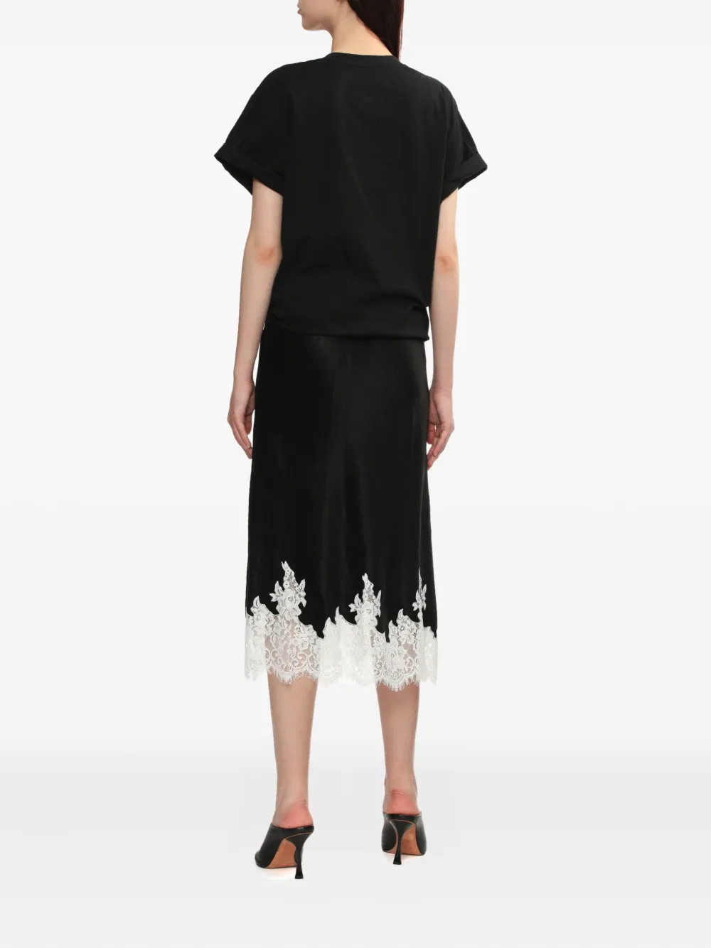 3.1 Phillip Lim Jurk met afwerking van kant Zwart