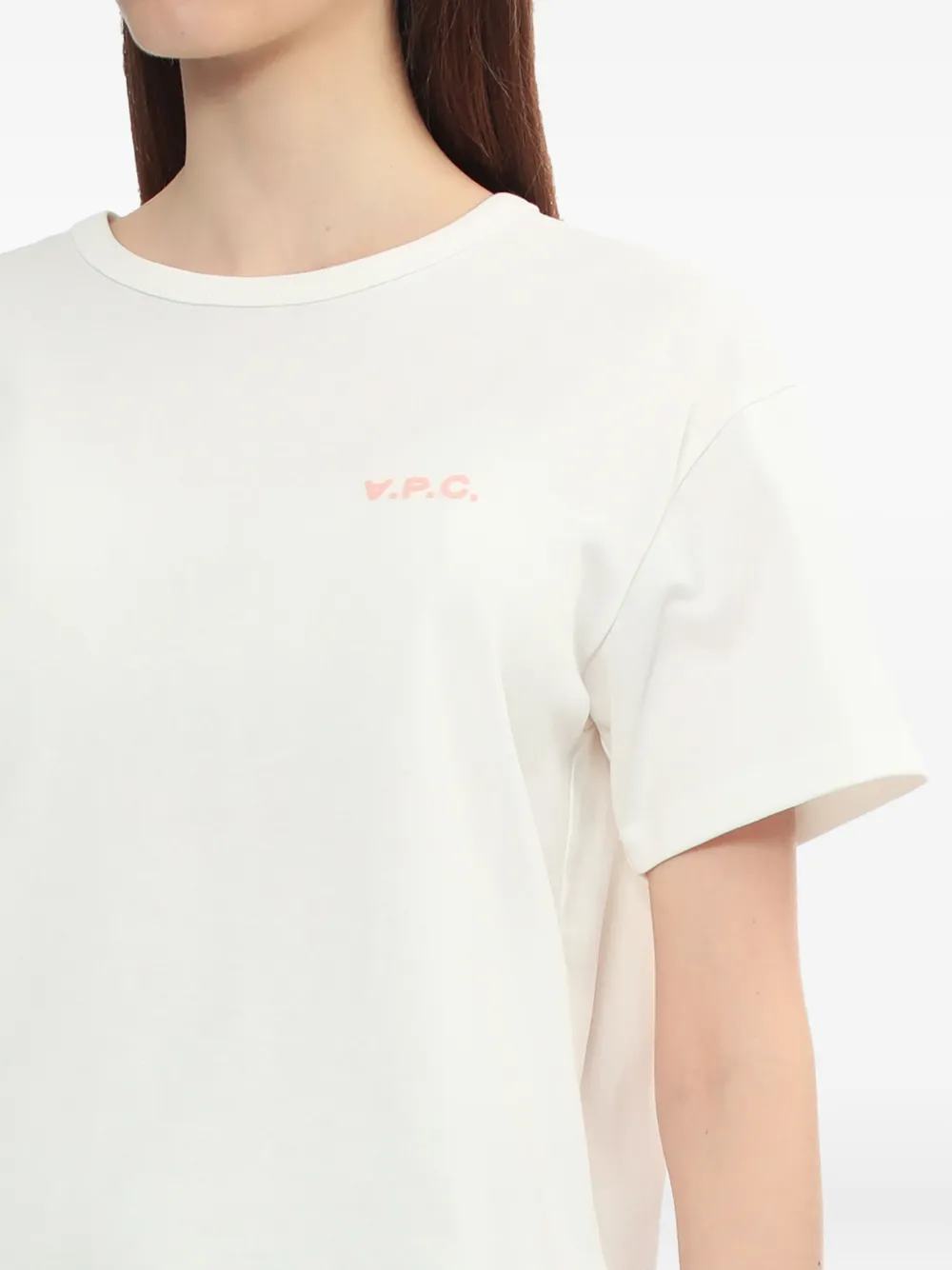 A.P.C. flocked-logo cotton T-shirt Wit