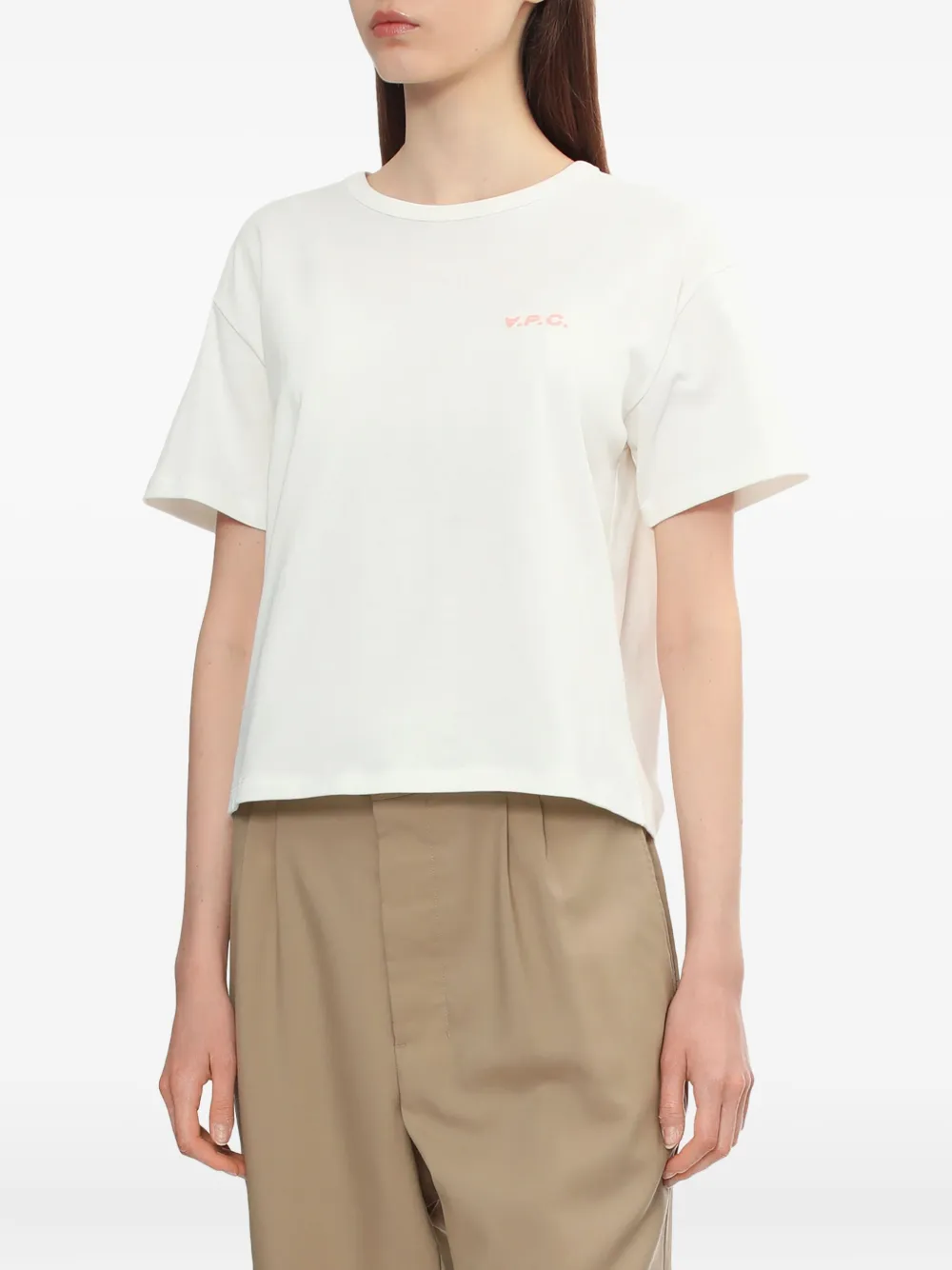 A.P.C. flocked-logo cotton T-shirt Wit
