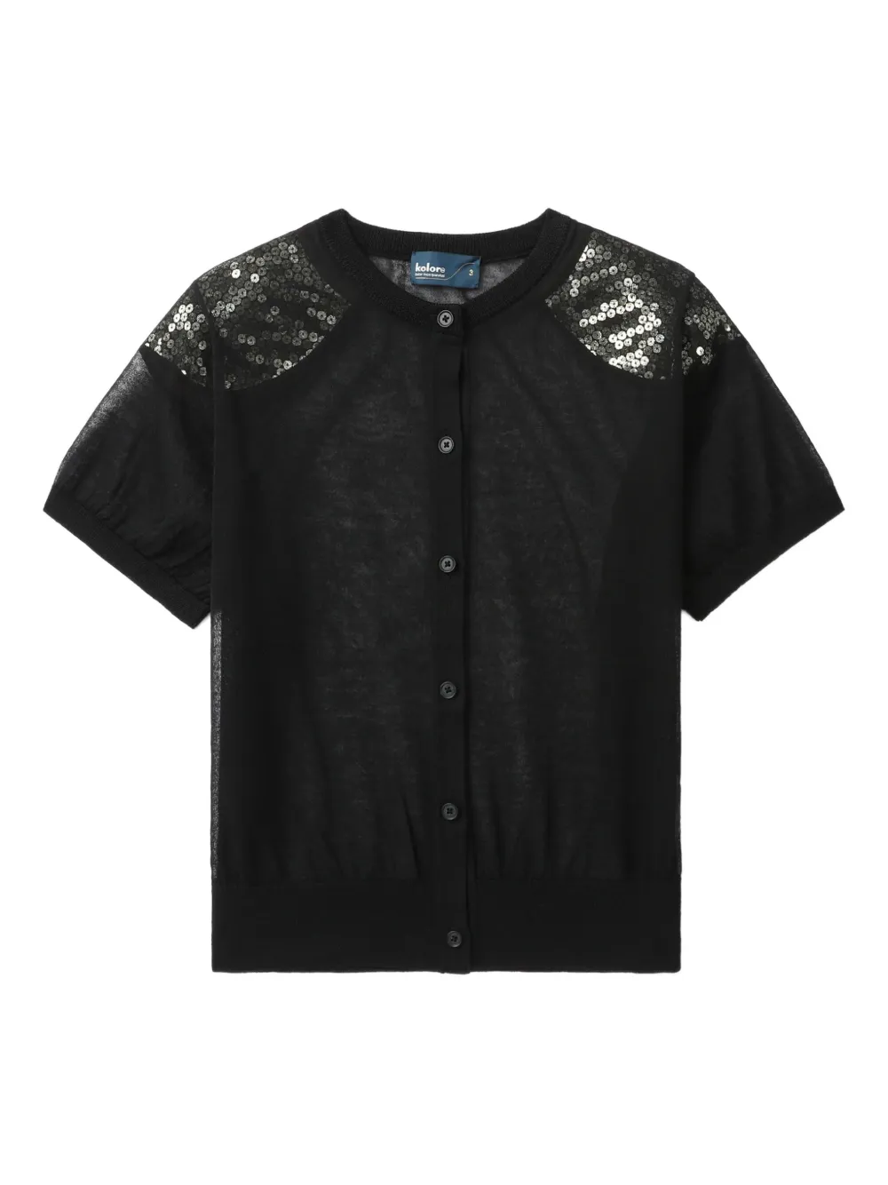 Kolor sequin-embellished short-sleeve cardigan | Image 1