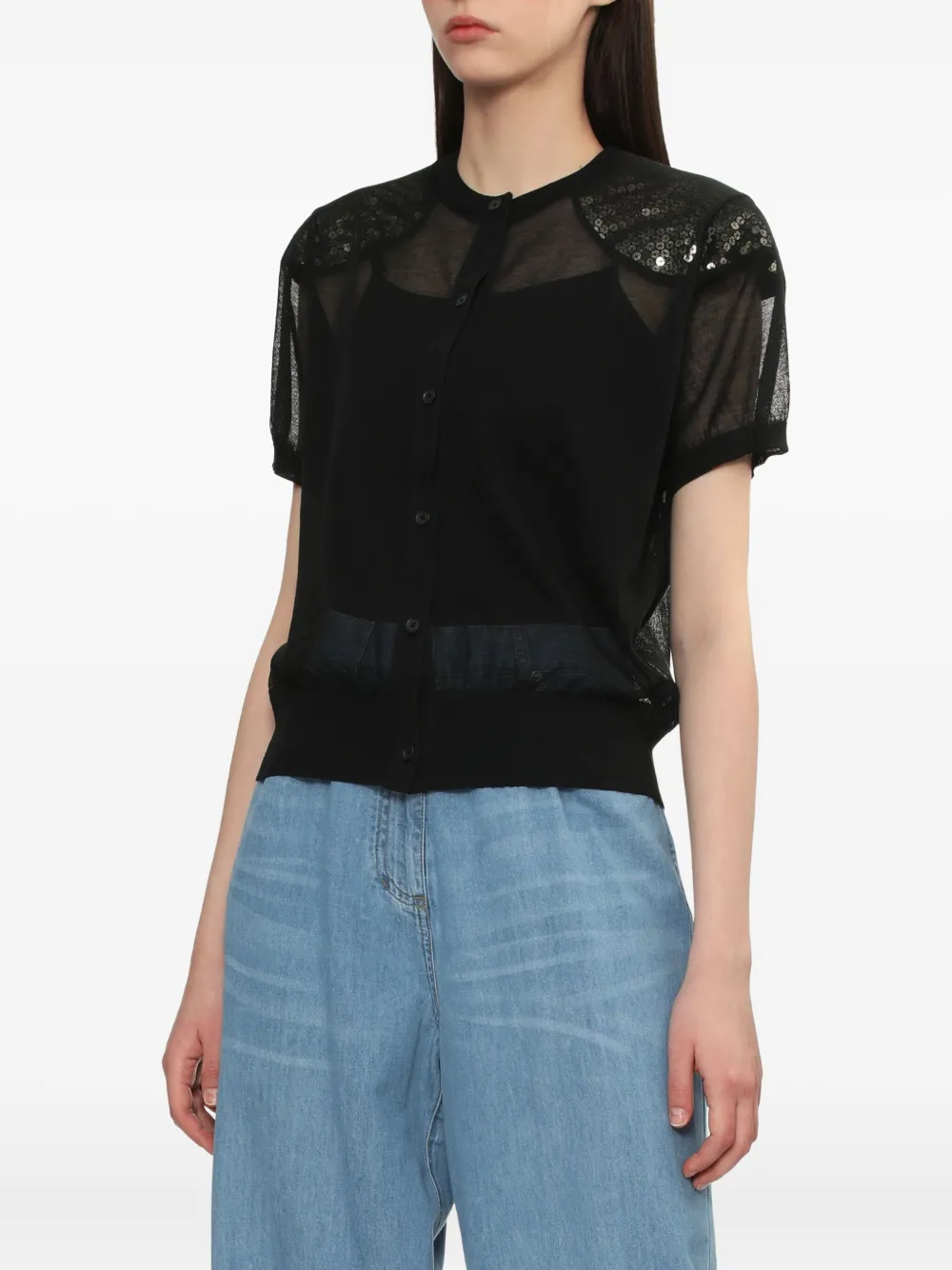 Kolor Vest met pailletten D-Black