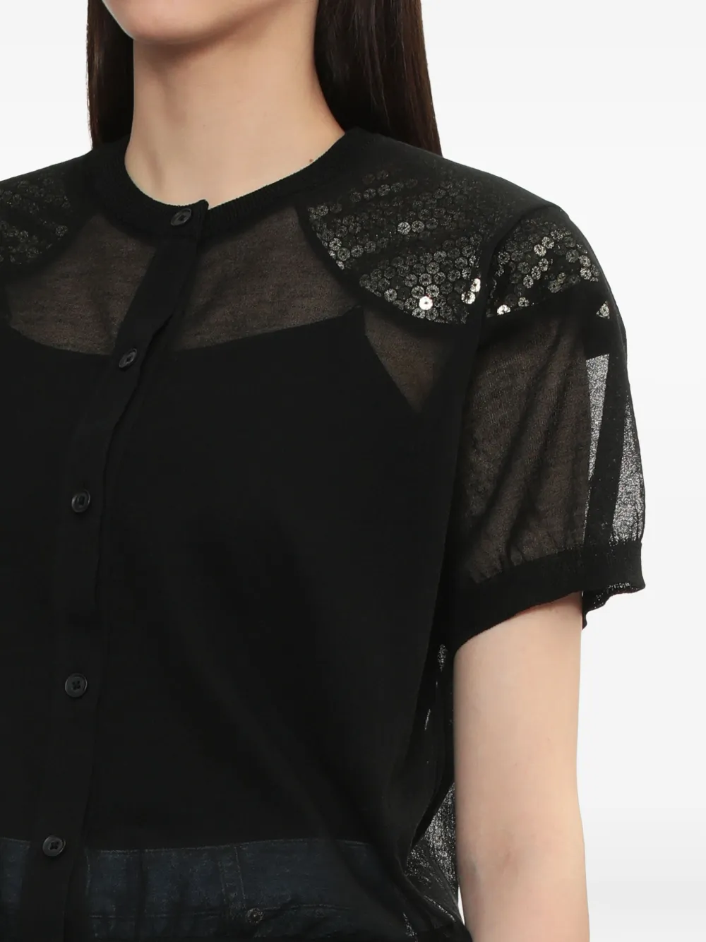 Kolor Vest met pailletten D-Black
