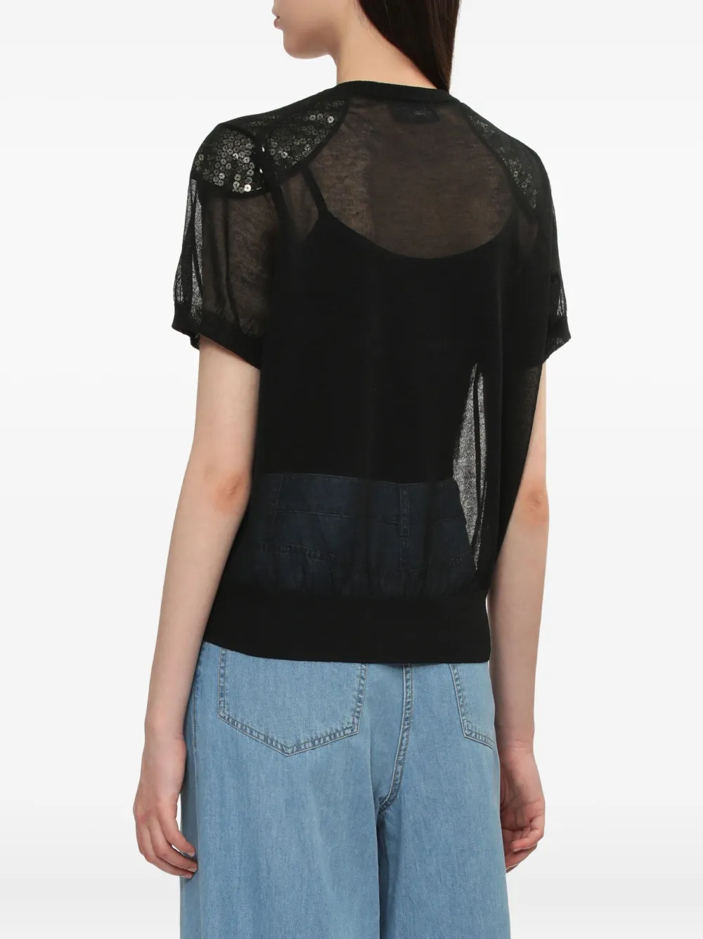 Kolor Vest met pailletten D-Black