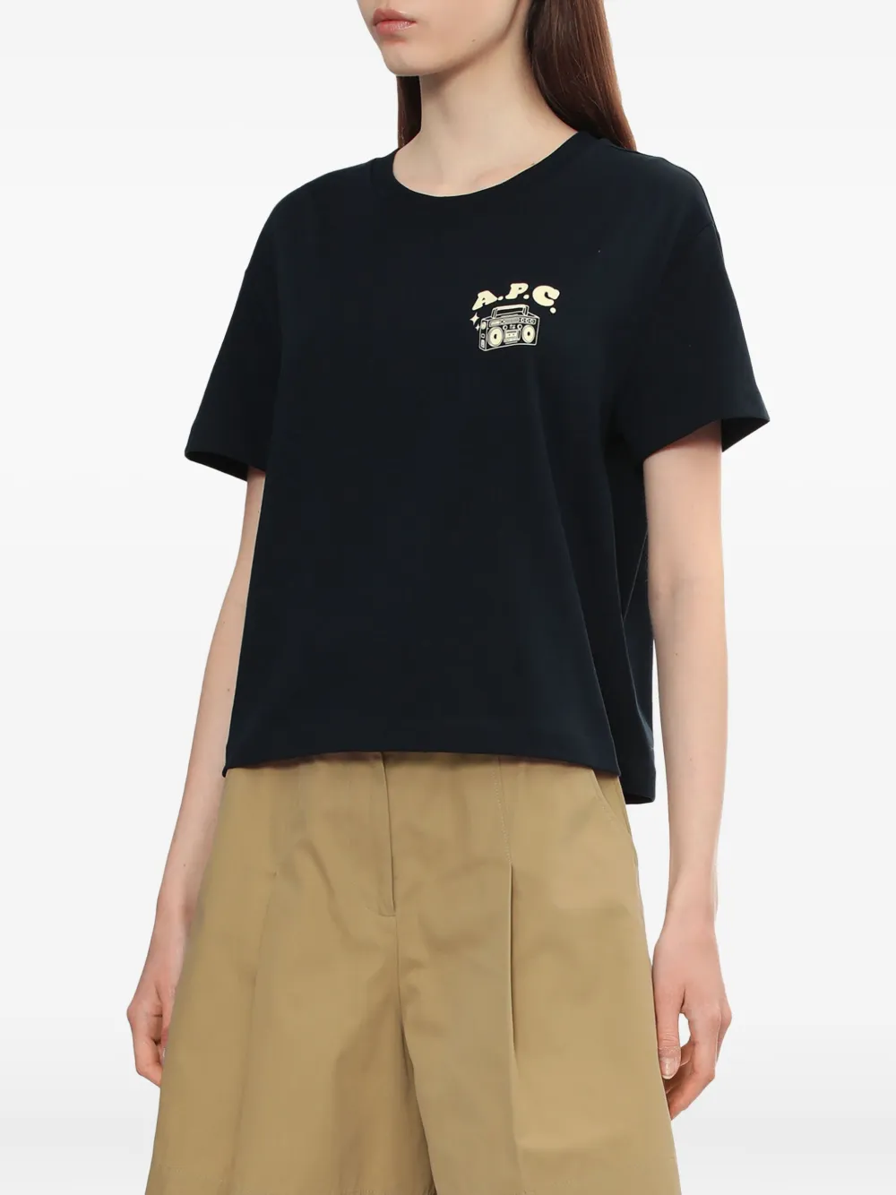 A.P.C. T-shirt met boomboxprint Blauw