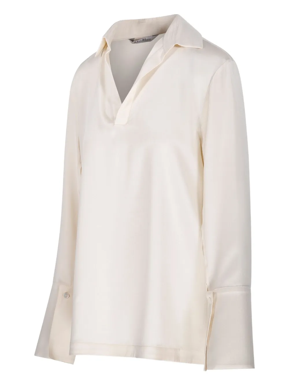 Max Mara Blouse met V-hals 005 BIANCO AVORIO