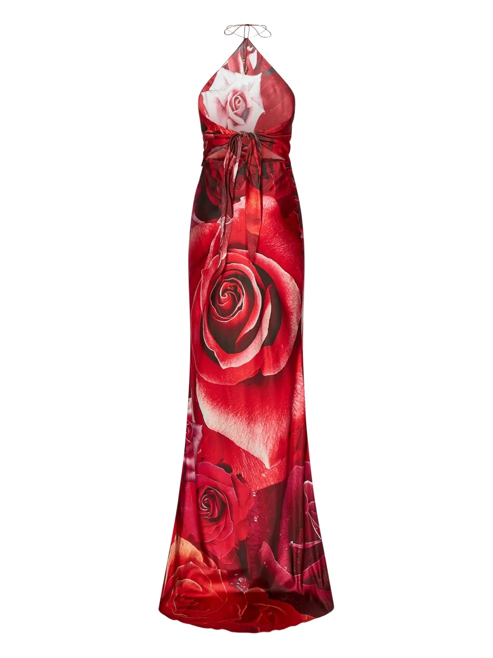 Roberto Cavalli Halterjurk met bloemenprint Rood