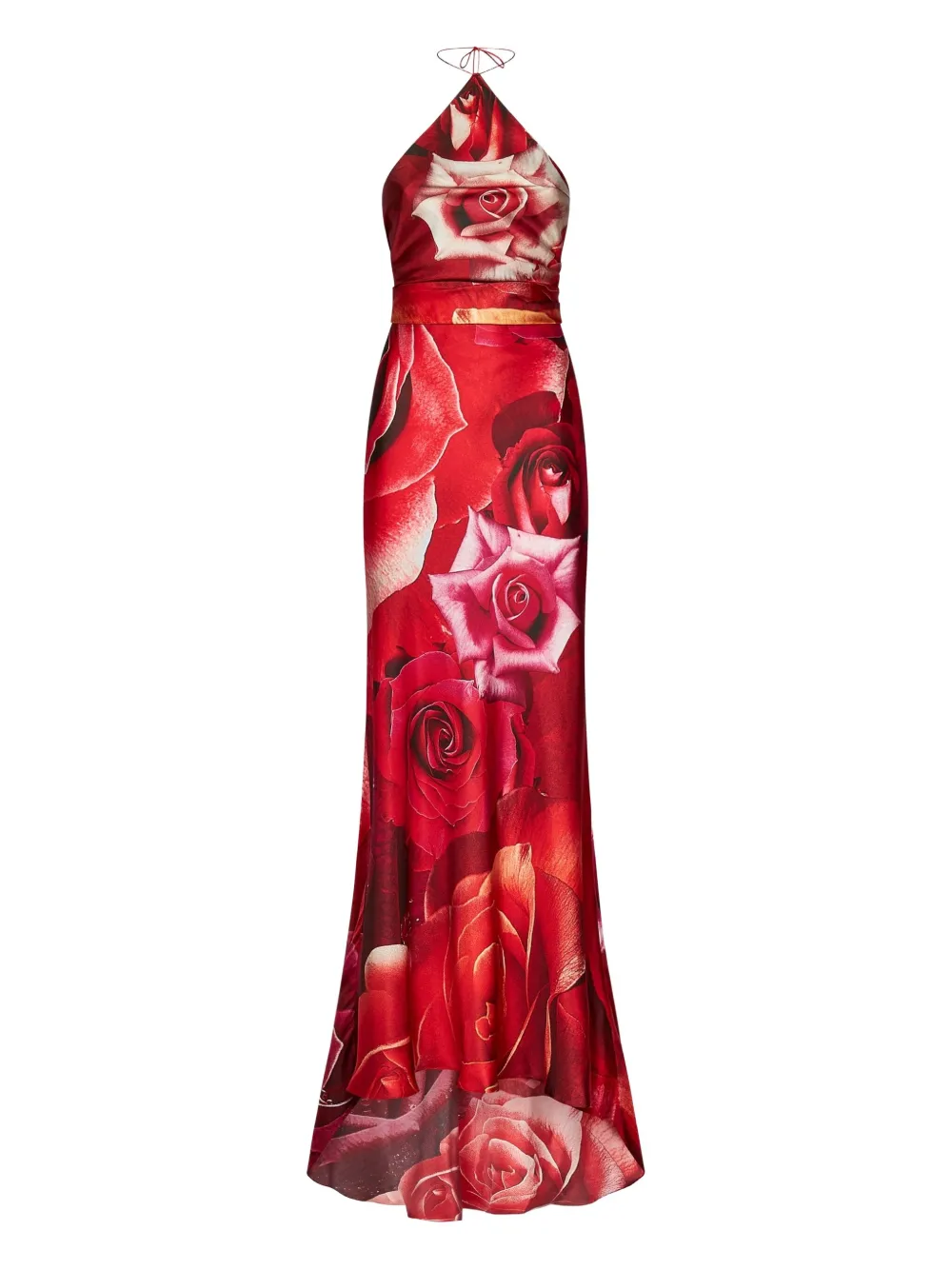 Roberto Cavalli Halterjurk met bloemenprint Rood
