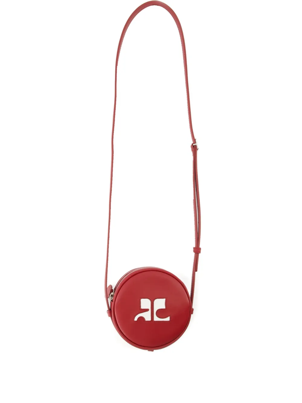 Courrèges Reedition Circle leather shoulder bag Rood