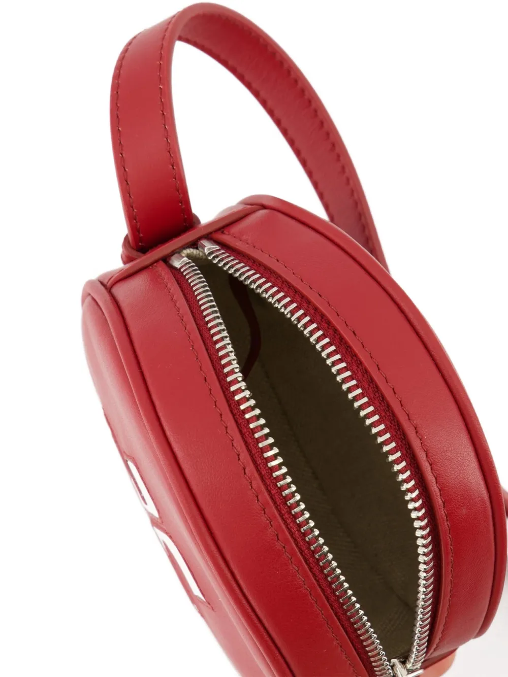 Courrèges Reedition Circle leather shoulder bag Rood