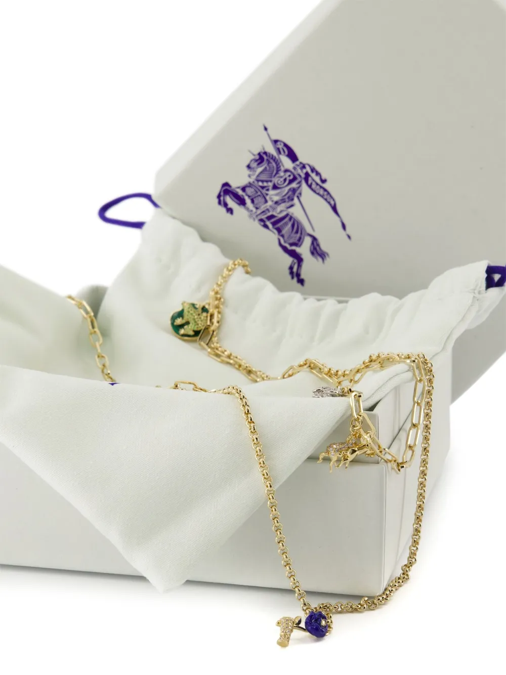  Burberry Double-chain Necklace - Yellow 
