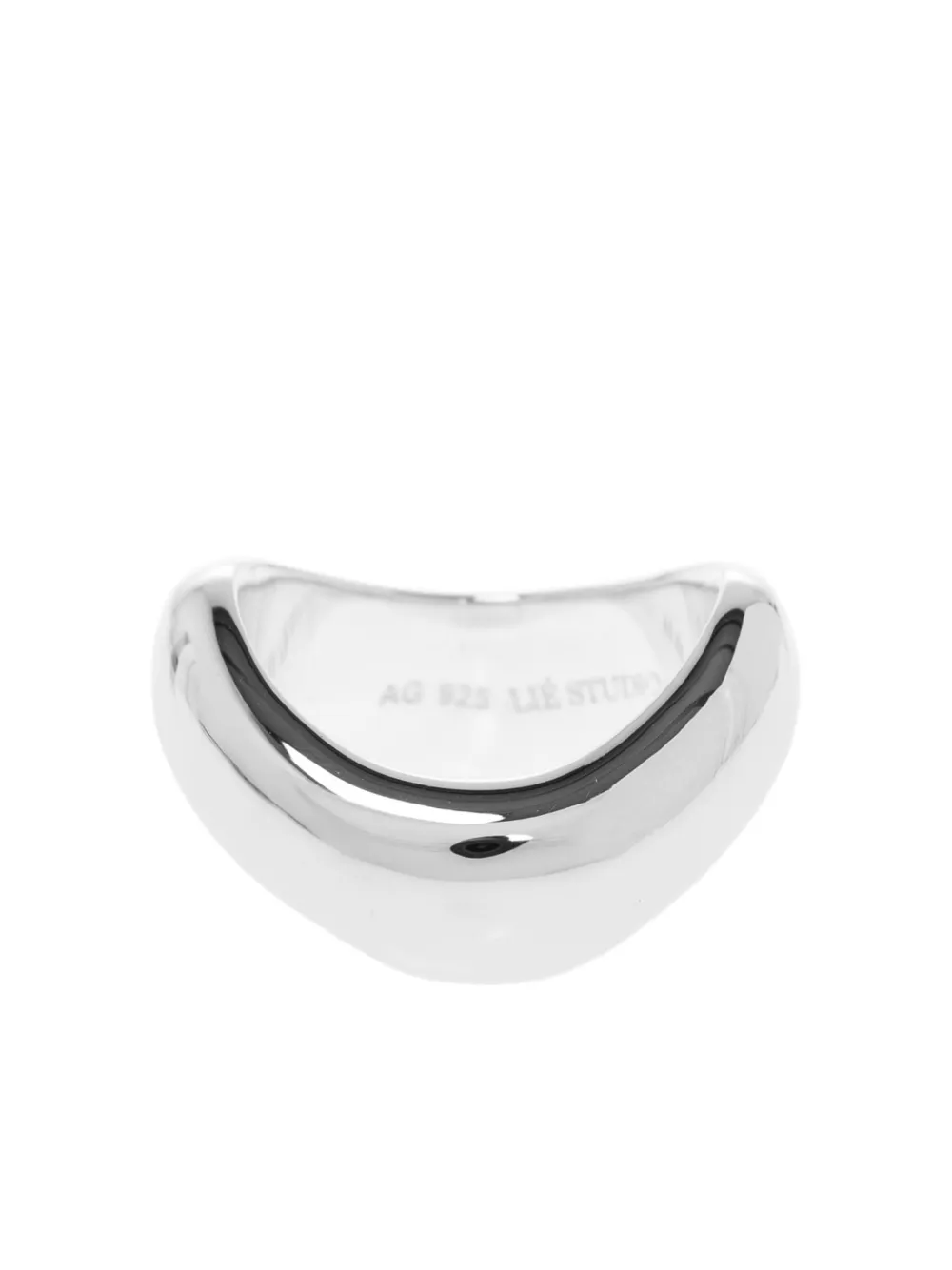 LIE STUDIO curved silver-tone ring - Argento