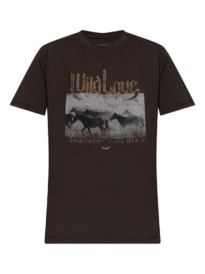ANINE BING Horse Graphic round-neck T-shirt | Black | FARFETCH