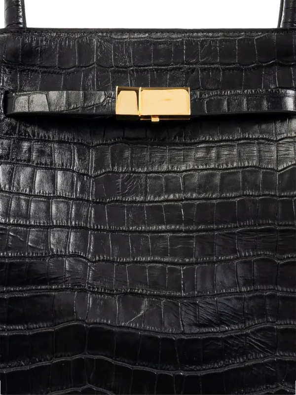 DeMellier The New York クロコエンボス ハンドバッグ The New York | Black Croc Effect | DeMellier