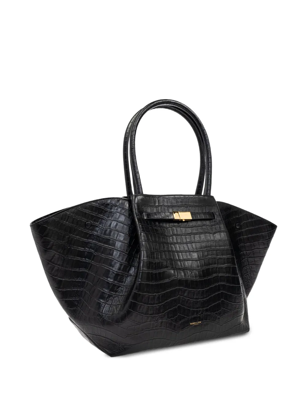 DeMellier New York shopper met krokodillen-reliëf Zwart