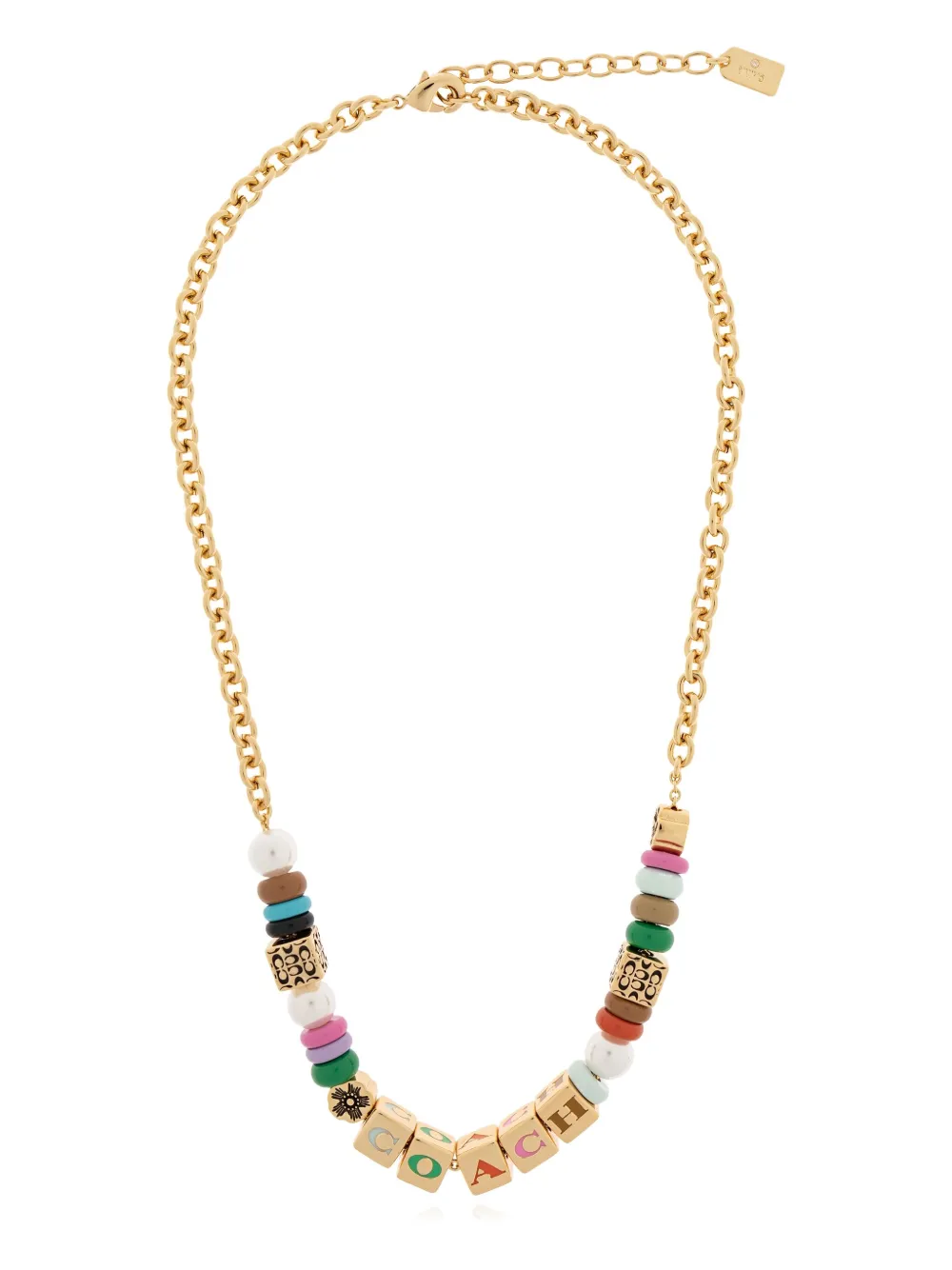 bead-embellished charm necklace