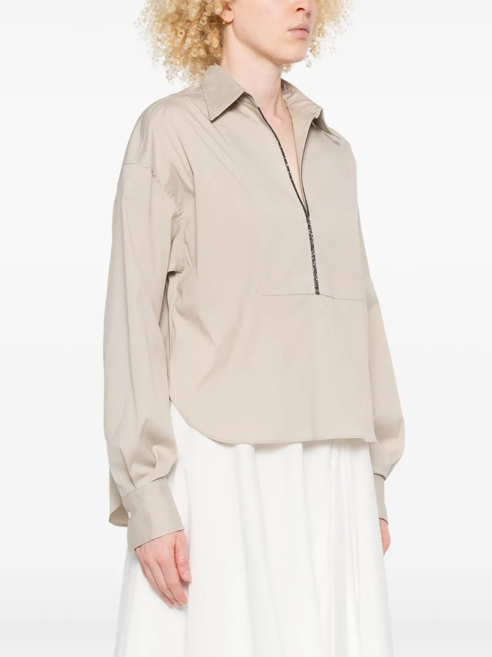 Brunello Cucinelli Katoenen blouse Beige