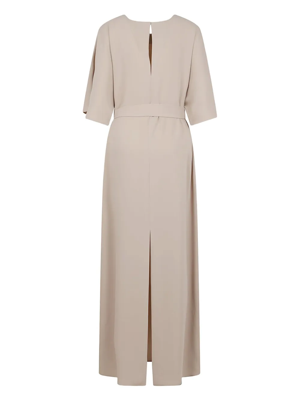 P.A.R.O.S.H. Maxi-jurk met ceintuur en korte mouwen Beige
