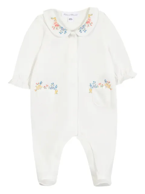 Tartine Et Chocolat floral-embroidered round-collar pajama