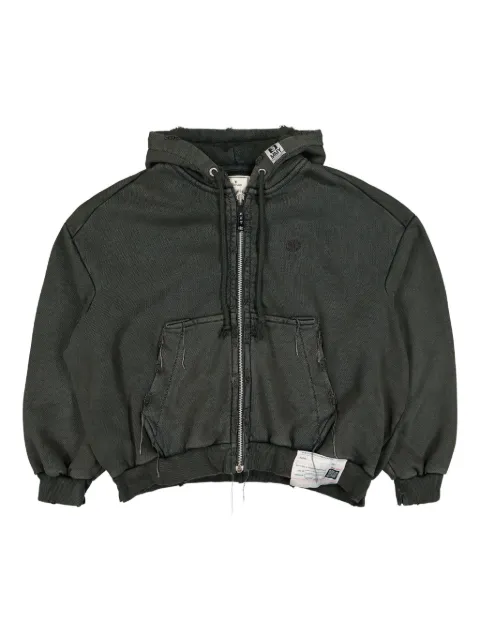 Maison MIHARA YASUHIRO frayed zip-up hoodie