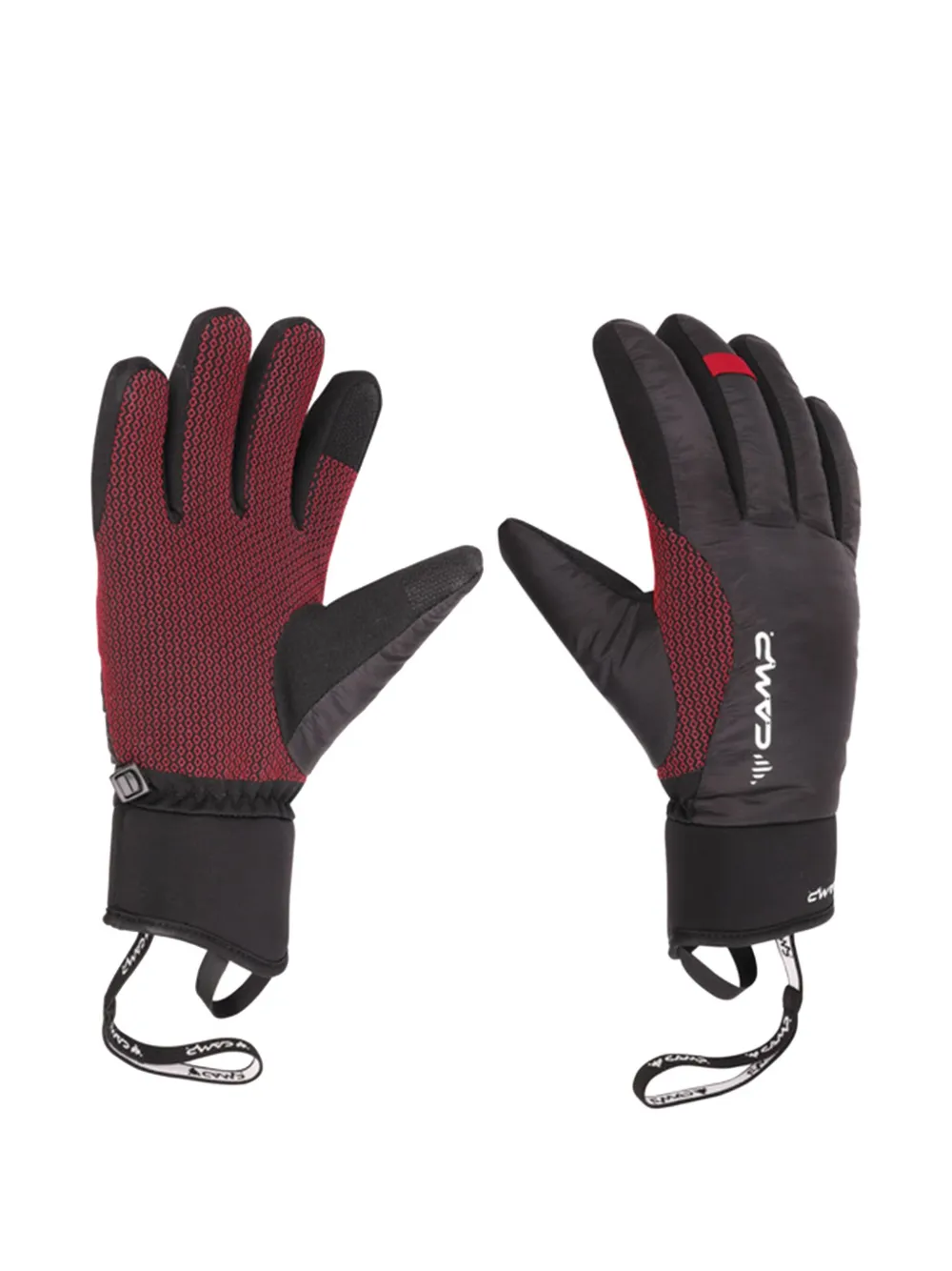 CAMP logo-print gloves Zwart